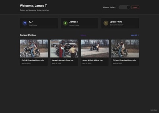 Screenshot of the Family Photo Website